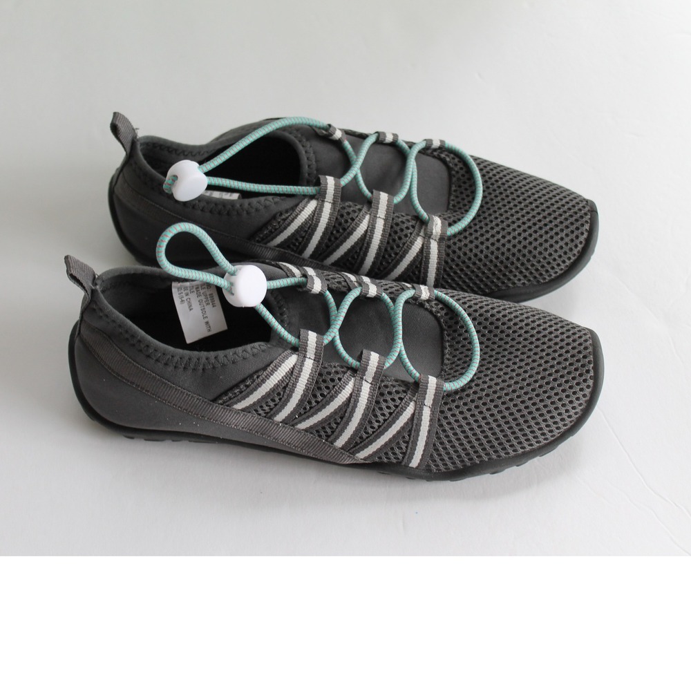 Women's Gray‎ Mesh Water Shoes Quick Drying Aqua Socks Beach Pool Size S (5-6)